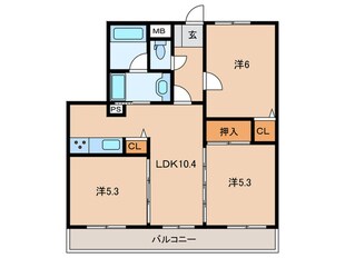 ﾌﾟﾚｽﾃｰｼﾞ垂水ｼﾞｪｰﾑｽ山(303)の物件間取画像